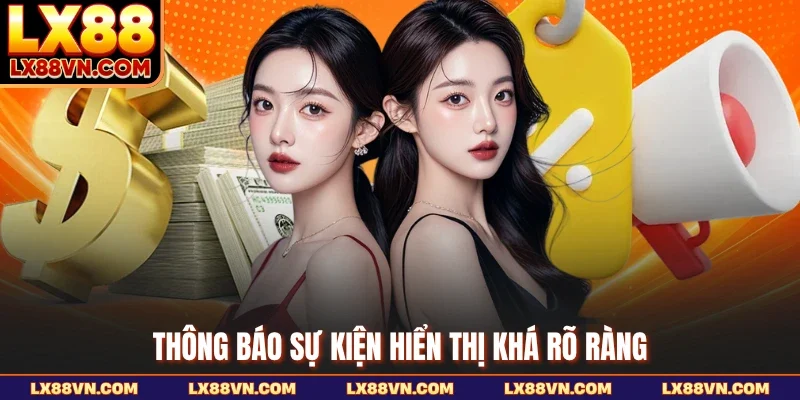 Thông báo sự kiện hiển thị khá rõ ràng
